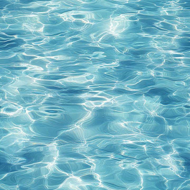 Clear Pool Water Featuring Subtle Wave Ripples and Bright Light Reflect… seamless PBR texture preview