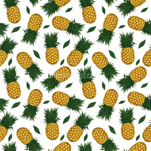 Pattern Bundle - Seamless 3D Pattern PBR Texture Featuring Realistic Pineapple Motifs and Green Leaves texture preview