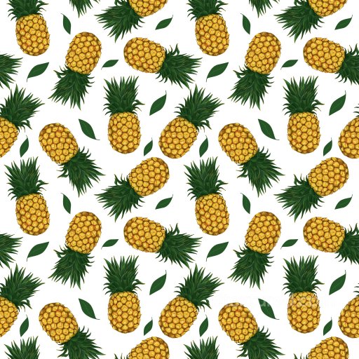 Pattern PBR Texture Featuring Realistic Pineapple Motifs and Green Leaves seamless Pattern Bundle PBR texture