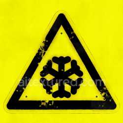 seamless Sign Warning Safety Bright Yellow Graphic Iconic Symbol Cold Triangle texture 8k free download PBR