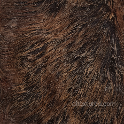 Brown Long Furry Leather Seamless Texture with Natural Hair Flow seamless Leather PBR texture