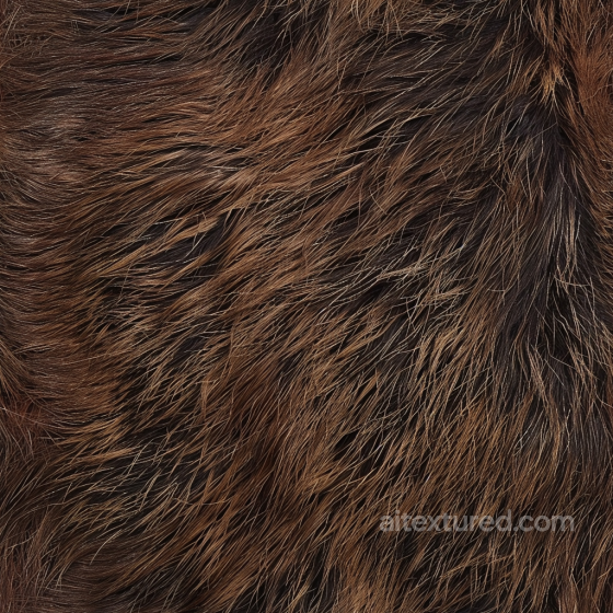 Brown Long Furry Leather Seamless Texture with Natural Hair Flow Leather texture preview