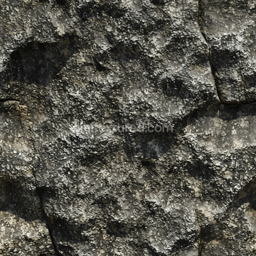 Seamless 3D PBR Weathered Cliff Rock Texture Featuring Natural Lichen and Cracks