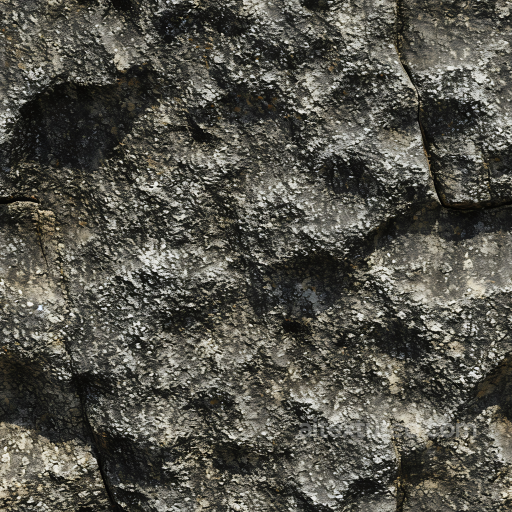 Weathered Cliff Rock Texture Featuring Natural Lichen and Cracks seamless Stone PBR texture