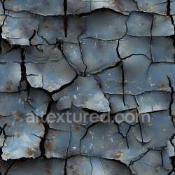 seamless Seamless 3D PBR Texture of Cracked Rusty Blue Metal with Deep Fractures texture 8k free download PBR