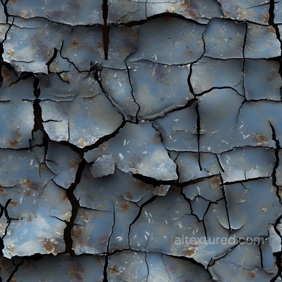 Cracked & Holes Texture of Cracked Rusty Blue Metal with Deep Fractures Cracked & Holes texture preview