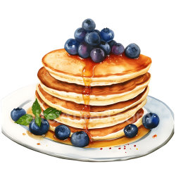 seamless Delicious Almond Flour Pancakes with Blueberries Breakfast Illustration texture 8k free download PBR