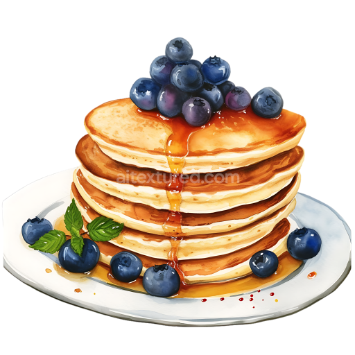 Delicious Almond Flour Pancakes with Blueberries Breakfast Illustration