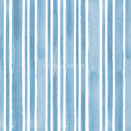 Seamless 3D PBR Texture with Blue Watercolor Vertical Stripes Pattern