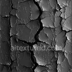 seamless Seamless 3D PBR Cracked Black Paint Texture with Jagged Deep Splits texture 8k free download PBR