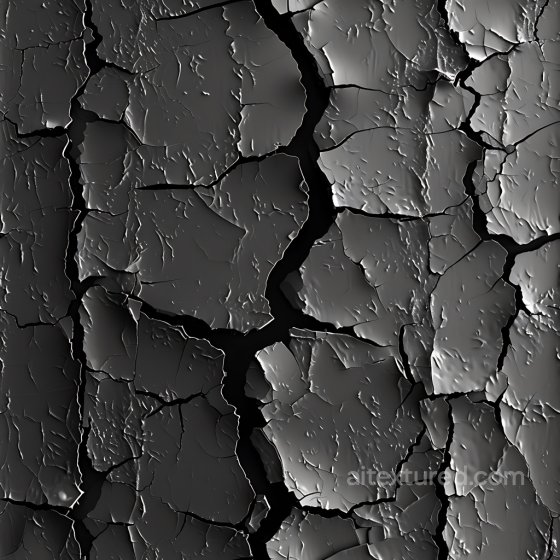 Cracked Black Paint Texture with Jagged Deep Splits Cracked & Holes texture preview