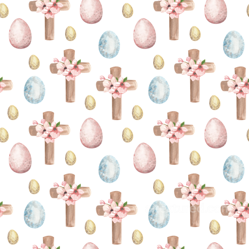 Digital Paper Texture with Pastel Easter Eggs and Floral Crosses seamless All Christmas Digital paper PBR texture