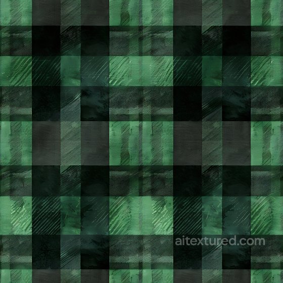 Plaid Metal PBR Texture Featuring Green and Black Matte Panels Plaid texture preview