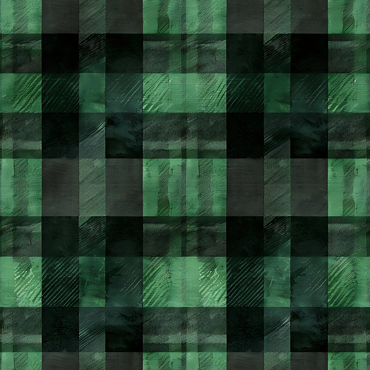 Plaid Metal Featuring Green and Black Matte Panels seamless PBR texture preview