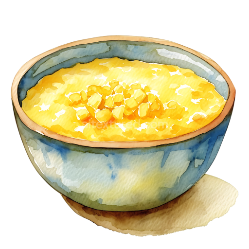 Preview — Watercolor Style Cornmeal Porridge Breakfast Bowl Graphic