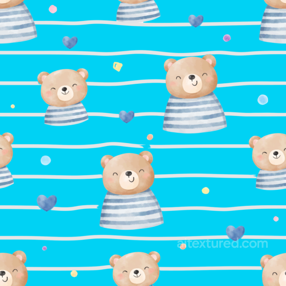 Baby Boy Texture of Cute Teddy Bears on Blue Striped Background Baby Boy texture preview