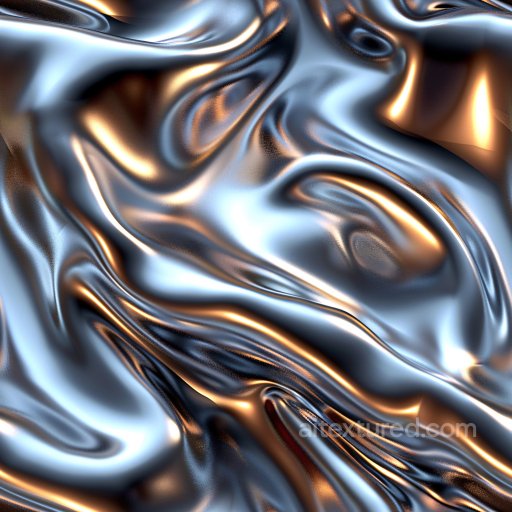 Seamless 3D PBR Texture of Glossy Fluid-Like Surface with Warm and Cool Highlights texture preview