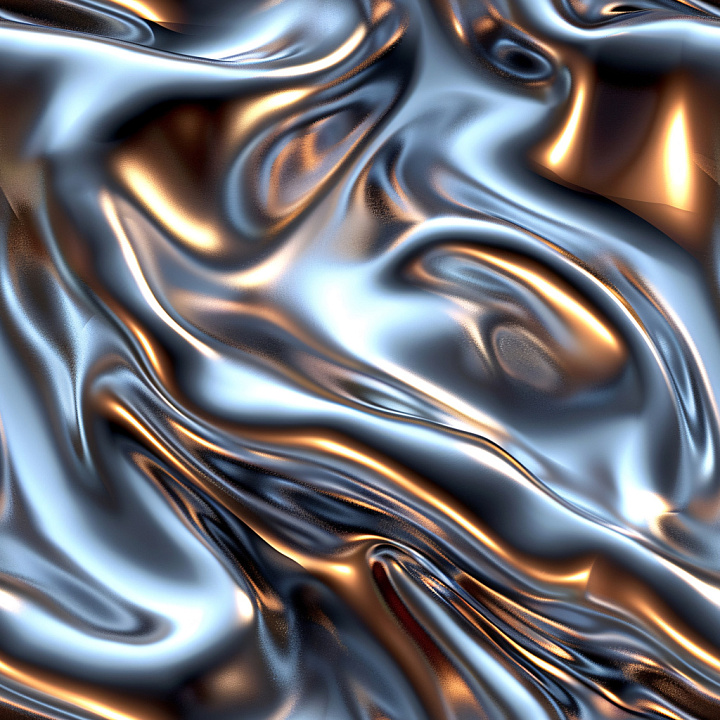 Glossy Fluid-Like Surface with Warm and Cool Highlights seamless PBR texture preview