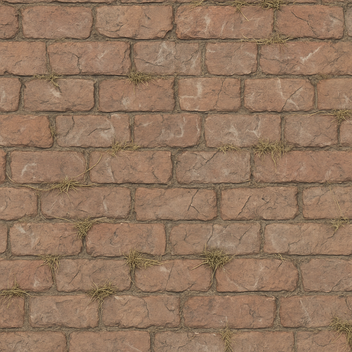 Brick Weathered Pavement With Chalk Markings And Weathered Edges Asphalt seamless PBR texture preview