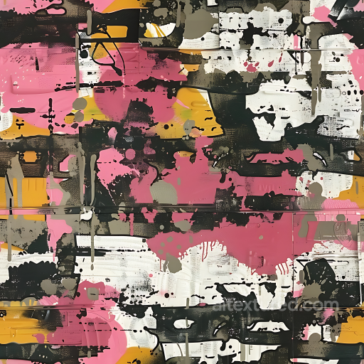 Abstract Urban Camouflage PBR Texture with Graffiti-inspired Color Splotches seamless Color Camouflage PBR texture