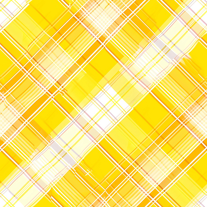 Bright Yellow Plaid Fabric with White Accents seamless PBR texture preview