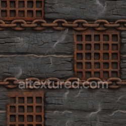 seamless Seamless 3d texture pbr 8k rusty iron with old chains and weathered wood background texture 8k free download PBR
