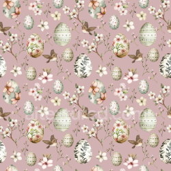 seamless Seamless 3D PBR Texture of Easter Eggs and Floral Pattern on Soft Pink Background texture 8k free download PBR