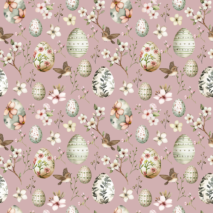 All Easter Digital paper of Easter Eggs and Floral Pattern on Soft Pink… seamless PBR texture preview