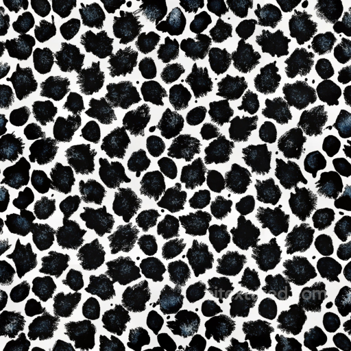 Black Leopard Print Fabric Texture with Brush Stroke Pattern seamless Leopard Print PBR texture