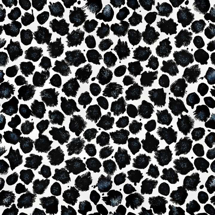 Black Leopard Print Fabric with Brush Stroke Pattern seamless PBR texture preview
