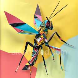 seamless Seamless 3D PBR Texture of Origami-Inspired Cricket with Multicolor Geometric Patterns texture 8k free download PBR