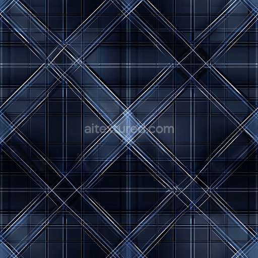 Seamless 3D Metallic Plaid PBR Texture with Glossy Intersecting Lines