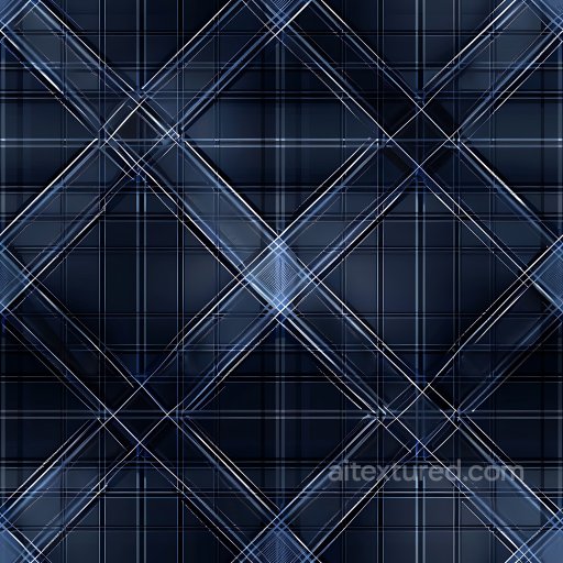 Seamless 3D Metallic Plaid PBR Texture with Glossy Intersecting Lines texture preview
