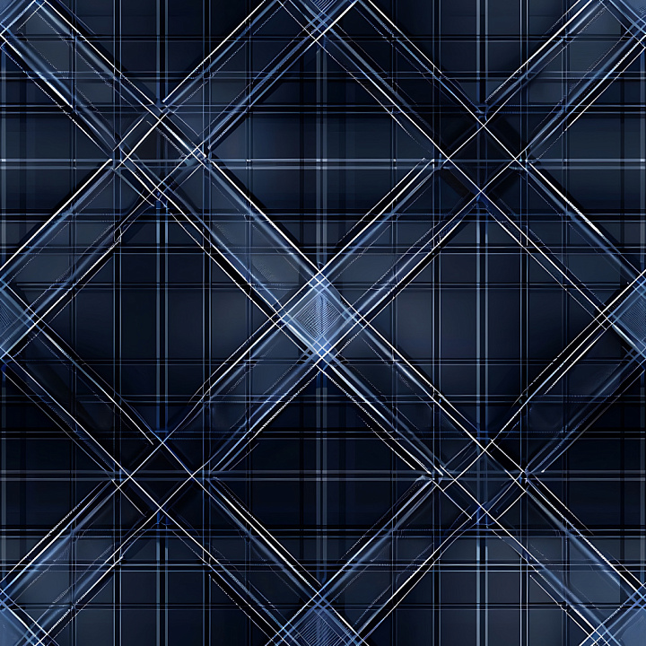 Blue Plaid Pattern with Transparent Overlays seamless PBR texture preview