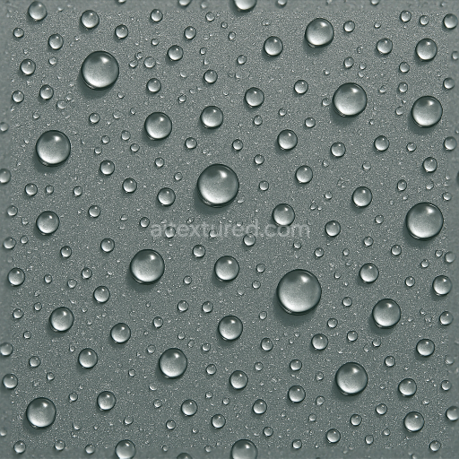 Seamless 3d texture pbr 8k sparkling drops on wet metal surface