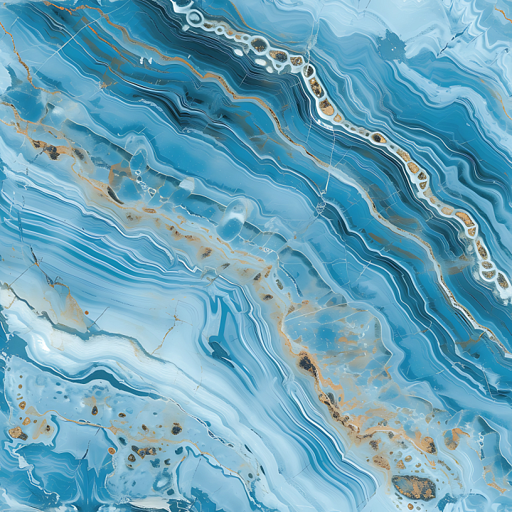 Azul Macaubas Blue Polished Marble with Gilded Veins seamless PBR texture preview