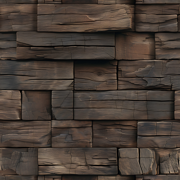 Wood of Rustic Weathered Wooden Blocks with Cracks and Grain seamless PBR texture preview