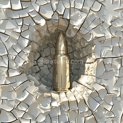 Seamless 3D PBR cracked and holed dry paint texture with lifted curled fragments
