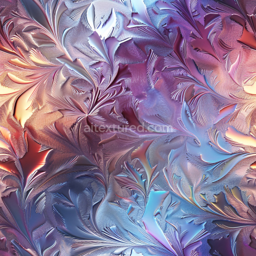 Seamless 3D PBR Texture of Glossy Frosted Leaves with Iridescent Colors