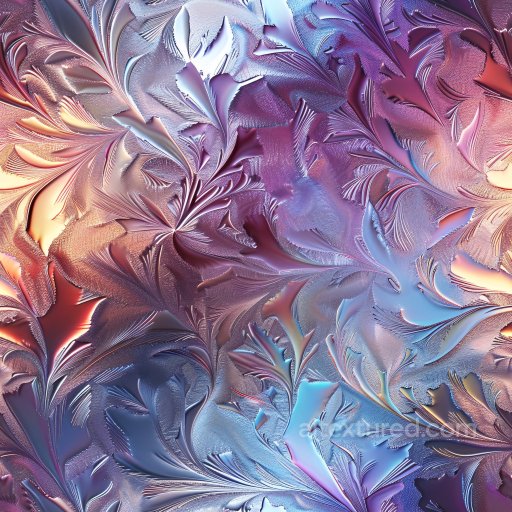 Seamless 3D PBR Texture of Glossy Frosted Leaves with Iridescent Colors texture preview