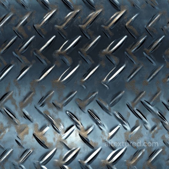 Scratched Steel Diamond Plate Texture With Worn Patches Metal texture preview