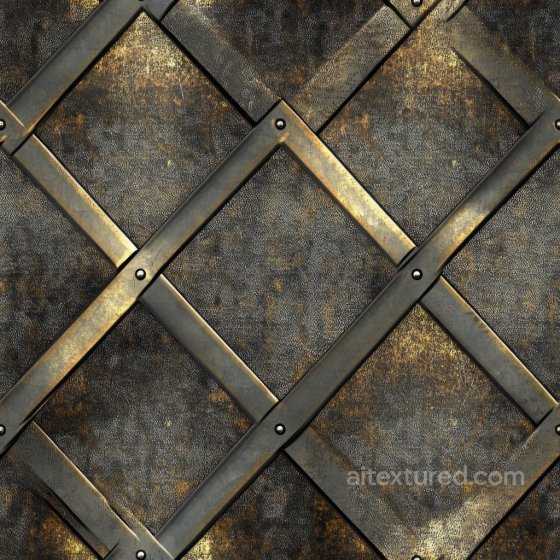 Metal PBR Texture of Aged Steel Plating with Riveted Frame Metal texture preview