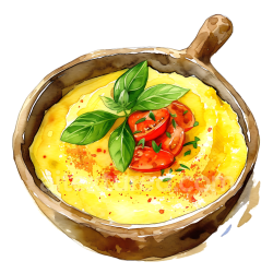 seamless Breakfast Polenta Bowl with Fresh Tomatoes and Basil Watercolor Illustration texture 8k free download PBR