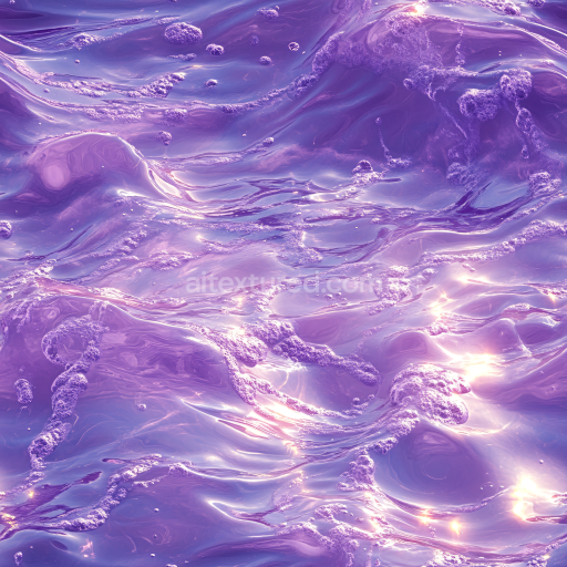 Seamless 3D Stylized Purple Water PBR Texture with Foam and Highlights