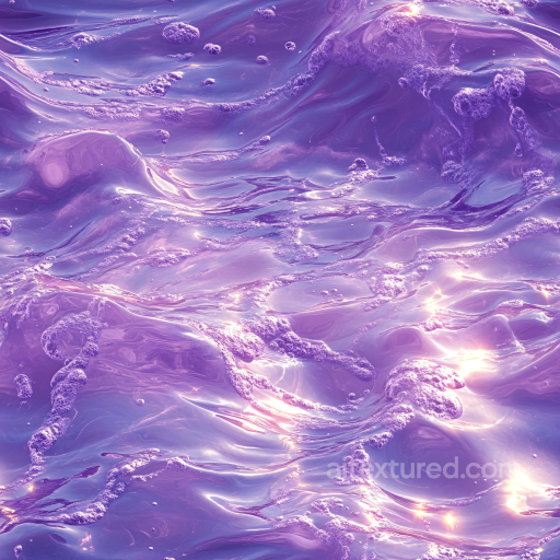 Stylized Purple Water PBR Texture with Foam and Highlights seamless Water PBR texture