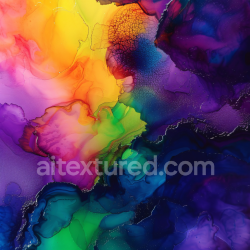 seamless Seamless 3D Alcohol Ink PBR Texture Featuring Vibrant Rainbow Swirls and Organic Fluid Patterns texture 8k free download PBR