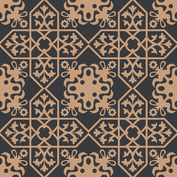 Boho Fabric with Geometric Floral Pattern seamless PBR texture preview