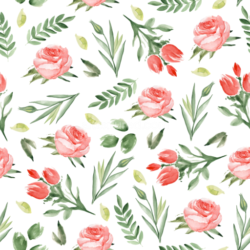 Preview — Seamless 3D PBR Floral Fabric Texture Featuring Pink Roses and Green Leaves