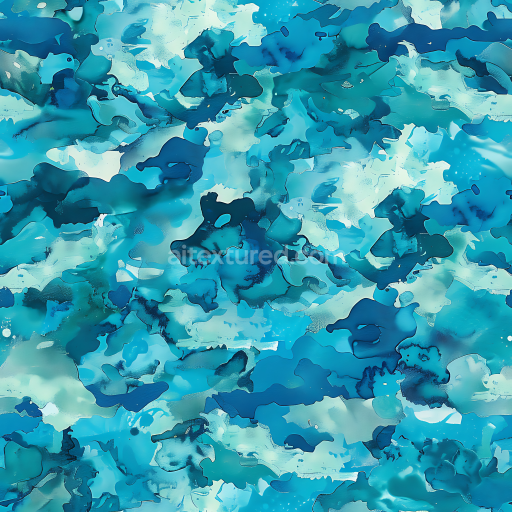 Preview — Seamless 3D Arctic Blue Camouflage PBR Texture with Organic Abstract Blotches