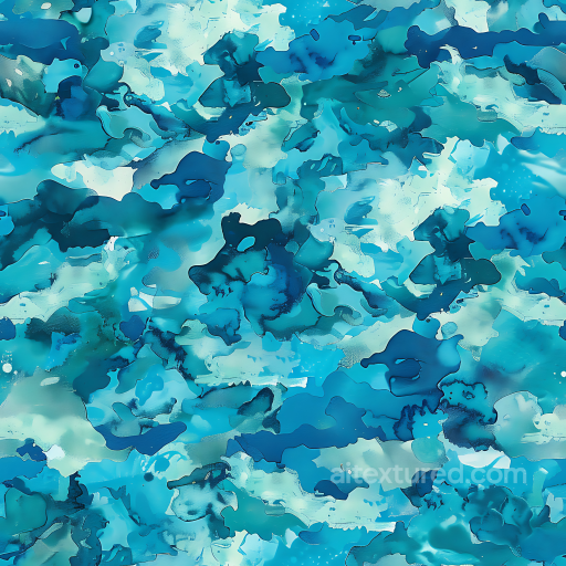 Arctic Blue Camouflage PBR Texture with Organic Abstract Blotches seamless Color Camouflage PBR texture